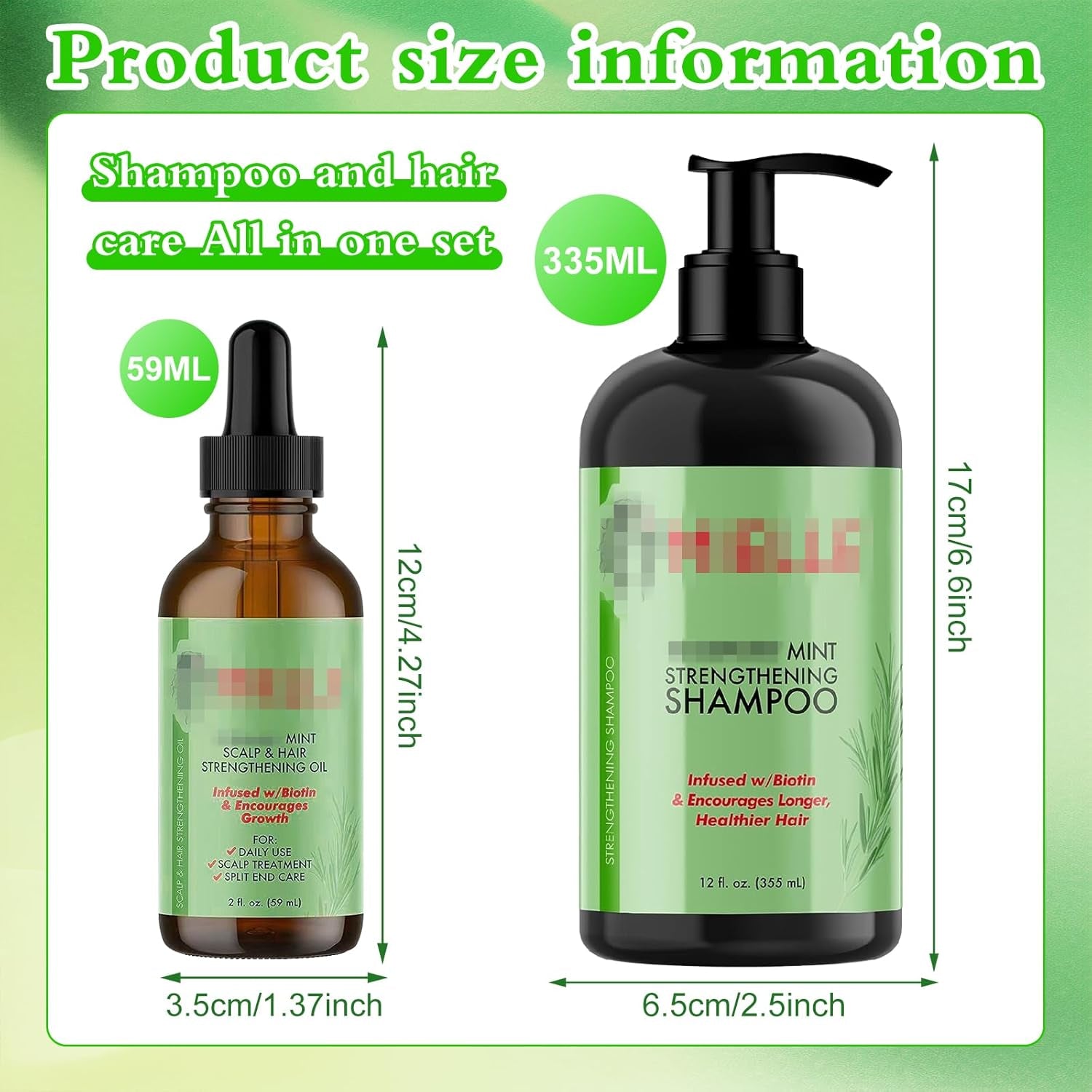 Rosmarin Shampoo Rosmarinöl Haare Rosmarin Shampoo Damen 335Ml Und 59Ml Rosmarin Oil Shampoo Haare Shampoo Damen Locken Veganes Rosmarin Shampoo Für Frauen Männer