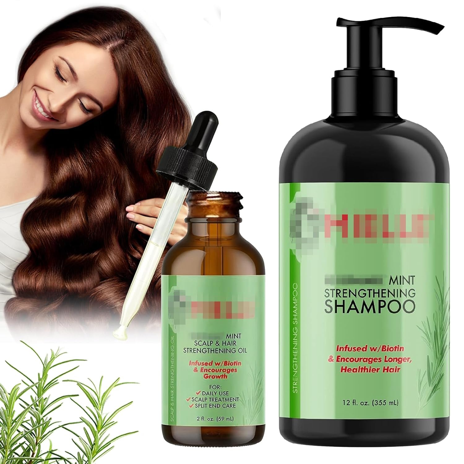 Rosmarin Shampoo Rosmarinöl Haare Rosmarin Shampoo Damen 335Ml Und 59Ml Rosmarin Oil Shampoo Haare Shampoo Damen Locken Veganes Rosmarin Shampoo Für Frauen Männer