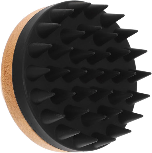 Kopfmassagebürste Bambus Kleine Haarwaschbürste Silikon Kopfhautmassagegerät Für Tägliche Reinigung Und Haarewaschen