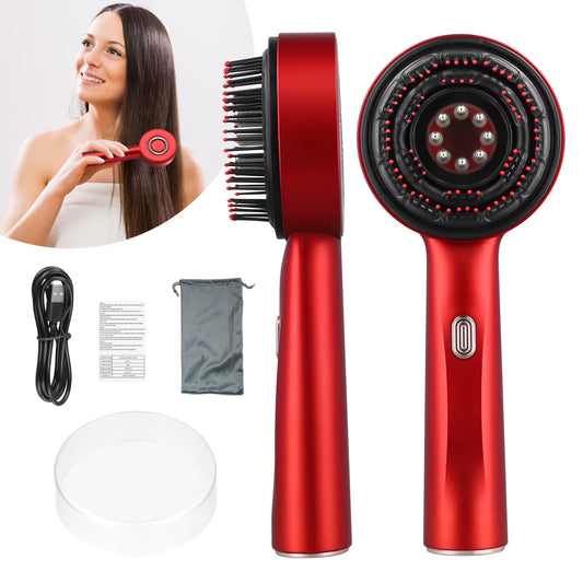 Electric Hair Regrowth Brush with Infrared Light Machine Acupoint Scalp Massage Anti-Hair Loss Exercise Red Hair Scrubber Combs
